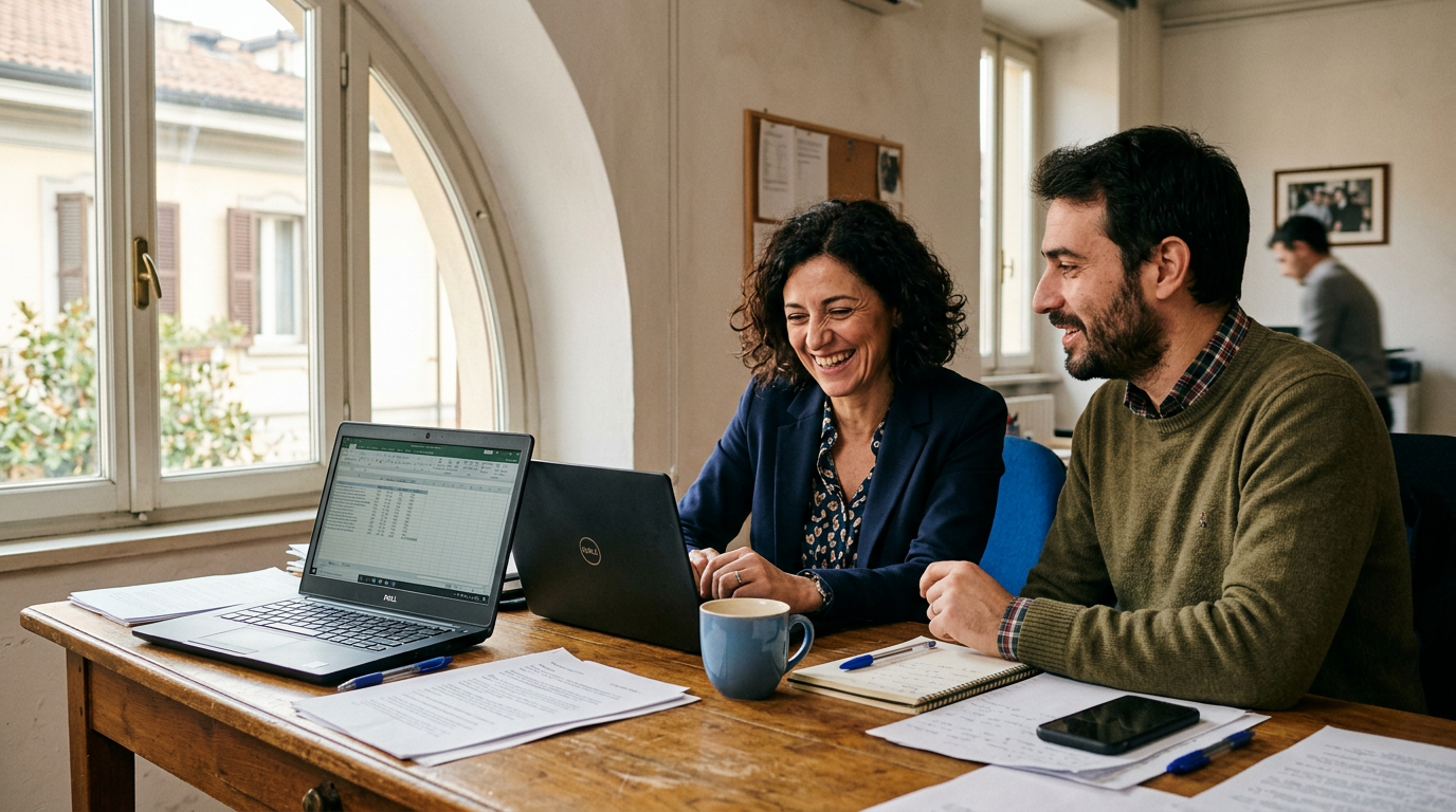 Professionisti in team che collaborano in ufficio moderno